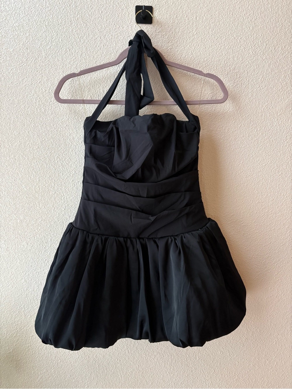 Oh Polly Black Halter Bubble Mini Dress - Picture 9 of 10